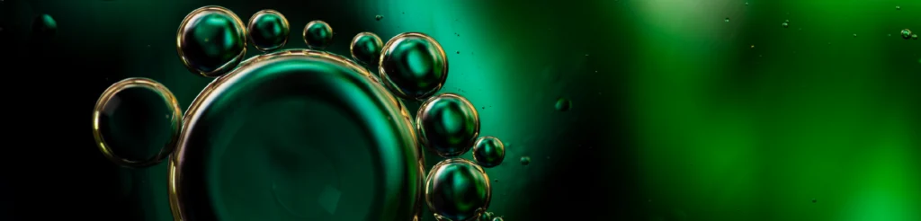 Molecole di idrogeno su sfondo verde